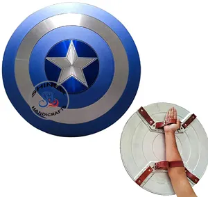 Armor Captain America Shield Hand Alloy Model Roleplay Movie Version Sky Blue Shield puntelli portatili Captain America Shield 24 In