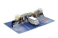 Cartes de vœux pop-up 3D simulées et fabricant personnalisées pour VISIBLE Enterprise à Happy New Year