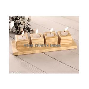 STAR CRAFTS INDE Bougeoir cylindrique en bois de décoration de mariage en gros fabriqué à la main bougie parfumée décorations de mariage - Product Image 2