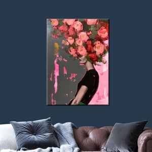 งานศิลปะบนผ้าใบพิมพ์ลายตกแต่งผนังรูปผู้หญิงแบบนามธรรมทันสมัย สวยงาม พร้อมกรอบสำหรับติดผนัง - Product Image 1