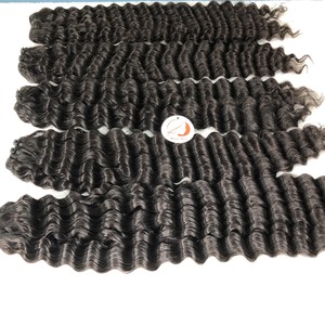 ราคาโรงงานคู่วาดผม Remy Weft 100% มนุษย์ผมบริสุทธิ์ลึกหยักเนียนเรียบผมสีดำธรรมชาติ - Product Image 2