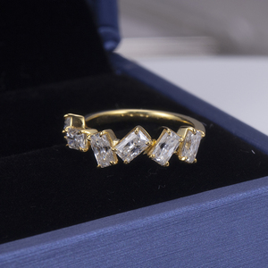 Anillo de Boda de Moda Messi Gems, Regalo para Mujer, Plata de Ley 925, Chapado en Oro de 14K, Anillo de Diamante Moissanite DEF - Product Image 4