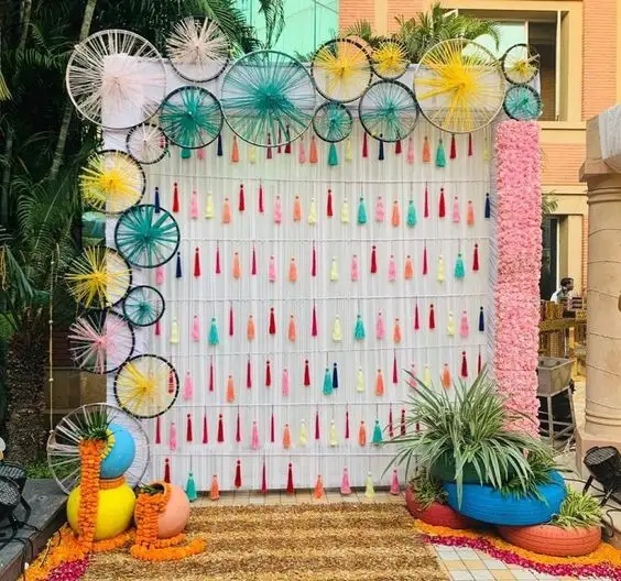 Indiano Handmade Multicolor Tassel Tópico Para Decoração Do Casamento Mehndi Decor Handmade Tassel Diwali Decoração Do Casamento