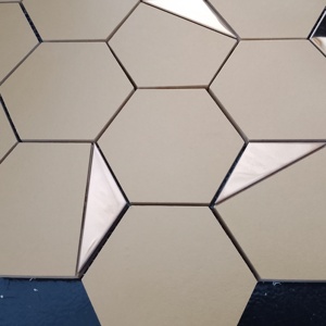 Carreaux d'Instagram 73mm argent PVD céramique hexagone brillant mat solide et durable pour les murs composés murs de limite 260X300MM - Product Image 3