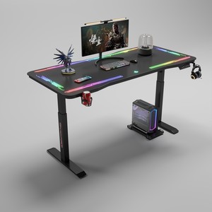 Grande chaise <span class=keywords><strong>de</strong></span> bureau personnalisée à LED RVB pour joueur <span class=keywords><strong>de</strong></span> course <span class=keywords><strong>Table</strong></span> <span class=keywords><strong>de</strong></span> jeu <span class=keywords><strong>de</strong></span> bureau durable avec hauteur réglable Matériau métallique en vente - Product Image 4