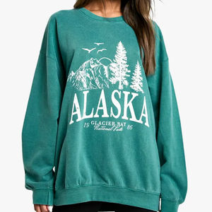 Vêtements décontractés d'hiver Sweat-shirt surdimensionné pour femmes 100% Coton Polaire Matériau Épaule tombante Impression de logo personnalisée - Product Image 1