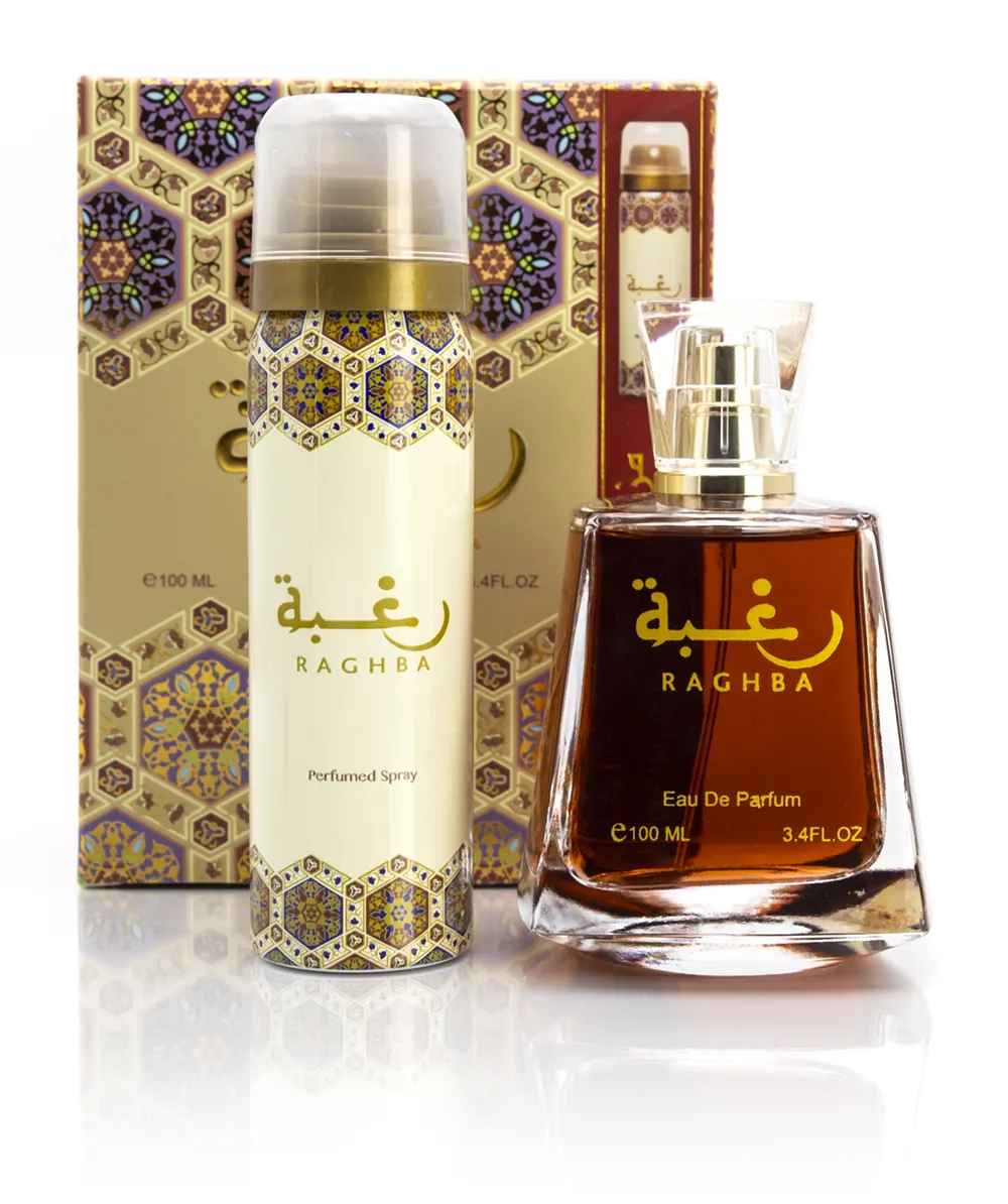 Perfume RAGHBA por LATTAFA 100 ml Eau de Perfume + 25 ML desodorante Dubai de perfume árabe attar