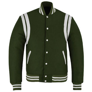 Personalizado en blanco a granel hombres carta bordada Logo béisbol bombardero Letterman chaquetas de cuero personalizado Varsity chaquetas - Product Image 2