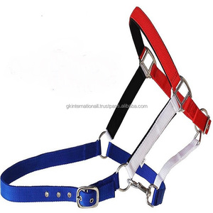 Double Stitched Full Adjustable Patriotic Colorful Nylon Horse Halter in Many Colors and Custom Sizes Heavy Duty Nickel Hardware - Product Image 1