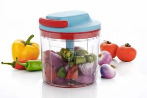 Picadora de Verduras Aalok Express de 1000 ml, 6 Cuchillas, con Cordón, de Plástico Rojo, Libre de BPA, Cuchillas de Acero Inoxidable Antideslizantes - Product Image 3