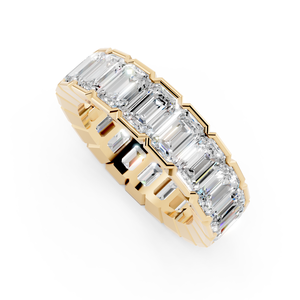 Anillo de joyería fina OEM personalizable de diamantes cultivados en laboratorio corte esmeralda calidad superior sostenible 10K 14K 18K boda - Product Image 2