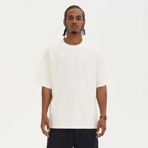 New Wholesale Custom Heavy Weight 320 Gsm 100% Cotton Drop Shoulder Basic Oversized T-Shirts for Men for Women - Product Image 4