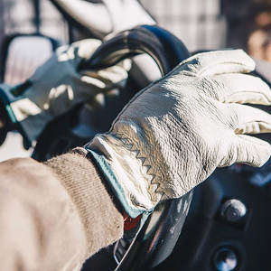 ถุงมือขับรถหนังแพะใส่สบาย, ถุงมือขับขี่หนังเพื่อความปลอดภัยของมือถุงมือหนังทำงาน - Product Image 4