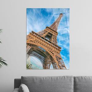 Impression sur toile de la Tour Eiffel : photographie élégante de Paris, art de l'architecture française, art en verre trempé - Product Image 1