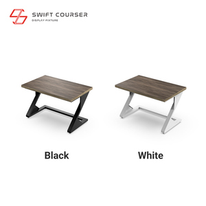 Table gigogne en bois en forme de Z sur mesure avec cadre métallique pour présentoir de vente au détail moderne - Product Image 6