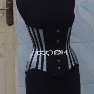 Steel Boned Body Shaper Waist Training Printed Satin <b>Corset</b> - Product Image 3