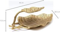 Bandeja para Servir Frutos Secos de Ramadán con Diseño Maravilloso, Forma de Hoja y Estrella, Color Dorado, Metal Esmaltado, Grado Alimenticio AA, Multiusos
