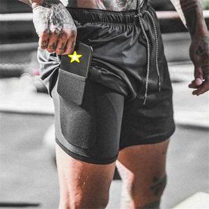 Short de jogging pour homme, séchage rapide, entraînement, gym, fitness, sports d'été, course à pied, shorts d'été à motif uni - Product Image 1