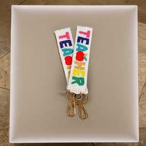 Llavero con cuentas de lentejuelas de tela colorida, accesorio de moda con bordado, regalo, llavero decorativo para Gameday Team, llavero - Product Image 3