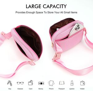 Linda <span class=keywords><strong>Riñonera</strong></span> de Nylon con Logotipo Personalizado, Bolsa de Cintura a Rayas para Niñas, para la Escuela Diaria, Venta al por Mayor - Product Image 2