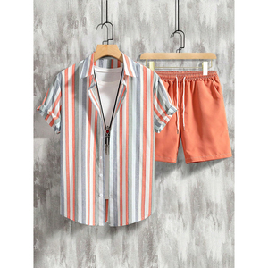 Moda informal cuello redondo estampado personalizado nuevos conjuntos cortos conjunto de dos piezas ropa de verano para mujer 2024 recién llegados conjunto de verano para mujer - Product Image 1