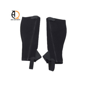 Polainas de Montar a Caballo de Cuero Genuino Transpirables para Hombre con Cremallera Recta, Polainas Grises de Media Pierna, Talla Grande, Color Sólido - Product Image 4