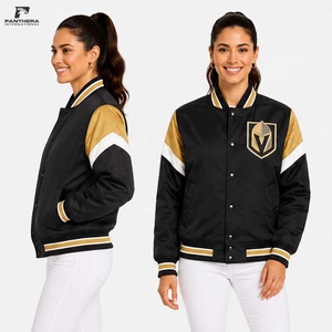 Veste de baseball universitaire moderne en satin avec broderie personnalisée du logo de l'équipe – Service de production de vêtements en gros - Product Image 1