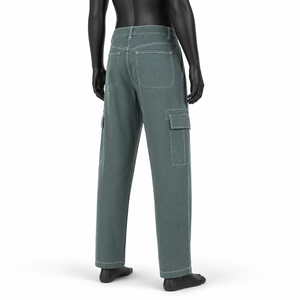 Pantalones Cargo Grises y Verdes al por Mayor Personalizados, Pantalones Casuales de Pierna Recta de Alta Calidad con Múltiples Bolsillos para Hombre, Ropa Urbana - Product Image 2