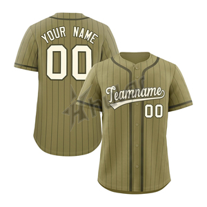 PK Sportswear OEM Pinstripe Botón completo Jersey de béisbol Camisetas y camisetas de béisbol transpirables - Product Image 2