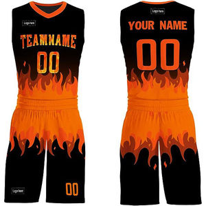 Maillot de basket-ball personnalisé à impression numérique par sublimation, en maille polyester, brodé, uniforme réversible - Product Image 1