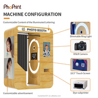 Photomaton coréen rétro en bois, instantané, fermé, avec assemblage détachable, pour selfies et photos de passeport