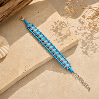 Bracelet tendance en cuivre plaqué or 18 carats avec micro-pavé de zircone cubique ovale et corde tressée, bijou de mode affirmé