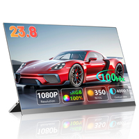 Moniteur LCD portable USB-C HD de 23,8 pouces, moniteur de voyage 1080P, 120 °   Moniteur portable pour PC avec écran IPS FHD HDR et béquille réglable