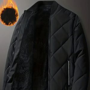 2024 O-Neck Bomber <b>Jacket</b> <b>Men</b> High Quality Canvas Zipper Top 100% Genuine Puffy New Design Spring Plain Dyed <b>Smart</b> Casual OEM - Product Image 1