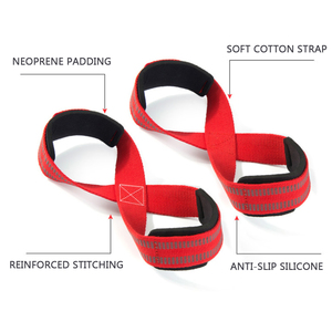 Sangle de levage en coton premium en forme de 8, logo personnalisé, équipement de musculation pour la remise en forme et la musculation, fonction réglable - Product Image 2