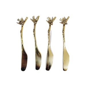 Couteau à beurre de luxe pour la maison et l'hôtel épandeur de conception d'oiseau de taille personnalisée avec couleur polie et or pour la vente en gros - Product Image 1