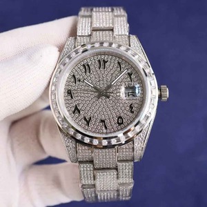 Reloj de Lujo con Incrustaciones de Diamantes de Moissanita y Esfera con Números Arábigos, Estilo Hip Hop, Calidad de Exportación, Disponible al Mejor Precio - Product Image 1