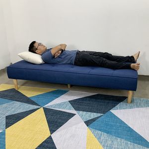 NOVO SFG68016 Blue <b>Convertible</b> Inflatable <b>Sofa</b> <b>Bed</b> 180x90cm Modern Design for Home Hotel or Mall Metal Frame - Product Image 5