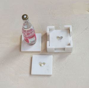 Ensemble de dessous-de-verre en marbre naturel de qualité supérieure avec incrustation de nacre, vaisselle, tapis et coussinets, ensemble de dessous-de-verre en marbre au meilleur prix - Product Image 3