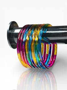 Bracelet en verre facetté de coupe émeraude multicolore de haute qualité, bracelets tendance et légers pour femmes à prix de gros - Product Image 3