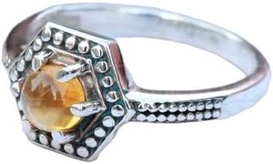 Women's <b>Ring</b> Natural <b>Citrine</b> Gemstone November Birthstone Engagement Christmas Tiny Handmade Jewelry 925 Sterling Silver <b>Ring</b> - Product Image 3