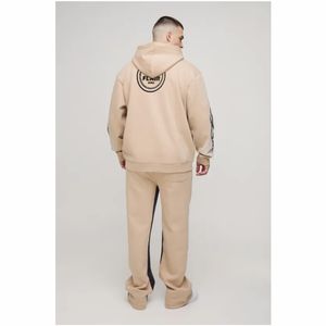 Oversized 100% Cotton Pullover <b>Hoodie</b> for Men Drop Shoulder Design High Quality 3D Embroidery Solid Available <b>Large</b> Sizes Winter - Product Image 3