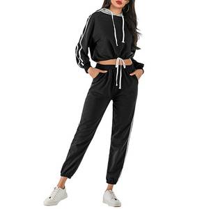Ensemble de jogging à capuche 100% coton pour homme, avec veste de survêtement et pantalon de survêtement d'équipe, deux pièces - Product Image 1