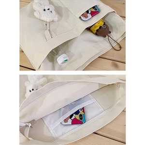 Custom Cotton <b>Canvas</b> <b>Tote</b> College Shoulder Bag For Men Women Daily Use Storage Bag With Belt Handle Latest Bag For College - Product Image 6