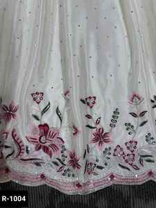 Ropa tradicional india, material de seda Chinon con hilo con Secuencia con Mukesh Work, vestidos Anarkali para función de boda, ropa - Product Image 5