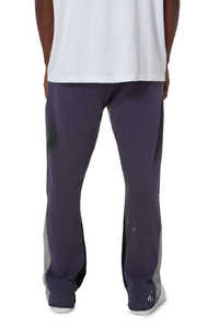 Vente en gros de pantalons de survêtement évasés décontractés pour hommes de couleurs contrastées Impression à l'encre par éclaboussures à la mode Tendance de la mode durable - Product Image 2