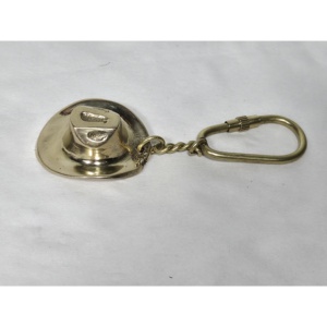 Porte-clés promotionnel artisanal en laiton, design unique de mousqueton, motif chapeau de cowboy - Product Image 6