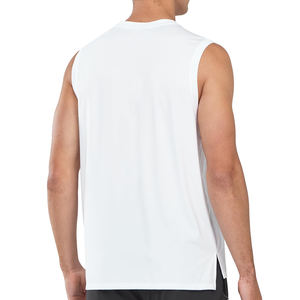 Camiseta de gimnasio sin mangas para hombre con tela transpirable, camisa de entrenamiento de ajuste muscular para entrenamiento, correr y fitness-venta al por mayor - Product Image 2