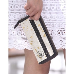 LW Women's Genuine Cowhide Leather Clutch Wallet Trending Fur <b>Wristlet</b> Purse Fashionable Money Clips - Product Image 1