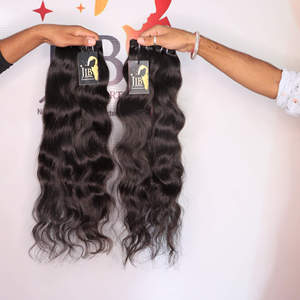 Paquetes de cabello humano recto dibujado doble crudo Proveedor de cabello de templo rizado recto crudo Paquetes de cabello crudo brasileño - Product Image 1
